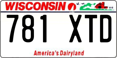 WI license plate 781XTD