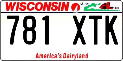 WI license plate 781XTK