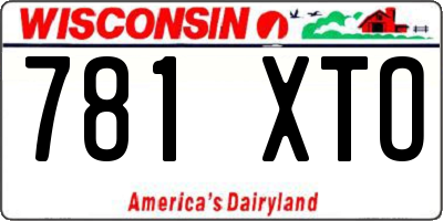 WI license plate 781XTO
