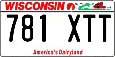 WI license plate 781XTT