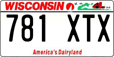 WI license plate 781XTX