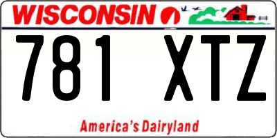 WI license plate 781XTZ