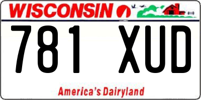 WI license plate 781XUD