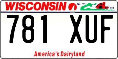 WI license plate 781XUF