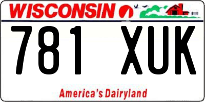 WI license plate 781XUK