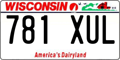 WI license plate 781XUL