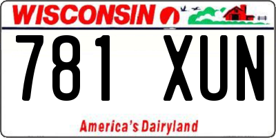 WI license plate 781XUN
