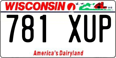 WI license plate 781XUP