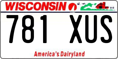 WI license plate 781XUS