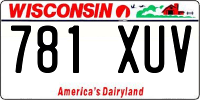 WI license plate 781XUV
