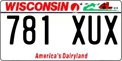 WI license plate 781XUX