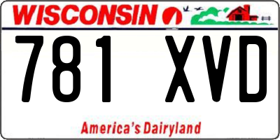 WI license plate 781XVD