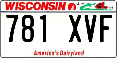 WI license plate 781XVF