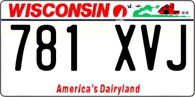 WI license plate 781XVJ