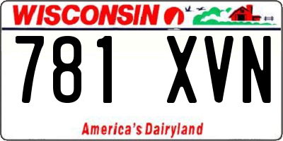 WI license plate 781XVN
