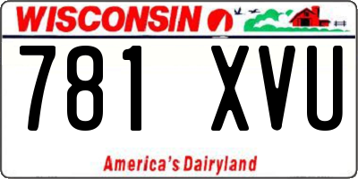WI license plate 781XVU