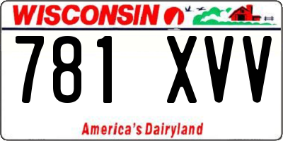 WI license plate 781XVV