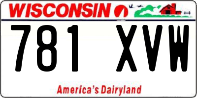 WI license plate 781XVW