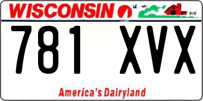 WI license plate 781XVX