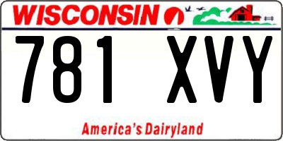 WI license plate 781XVY