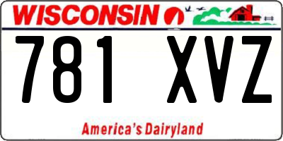 WI license plate 781XVZ