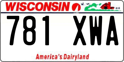 WI license plate 781XWA