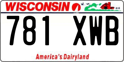 WI license plate 781XWB