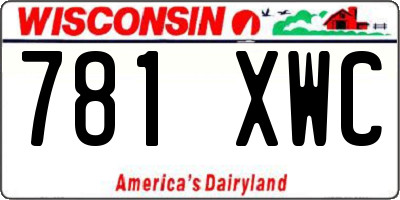 WI license plate 781XWC