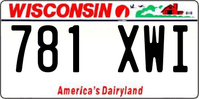 WI license plate 781XWI