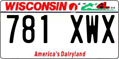 WI license plate 781XWX