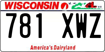 WI license plate 781XWZ