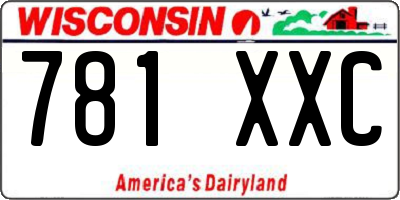 WI license plate 781XXC