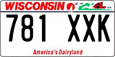 WI license plate 781XXK