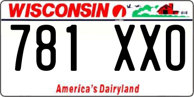 WI license plate 781XXO