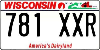 WI license plate 781XXR