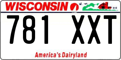 WI license plate 781XXT