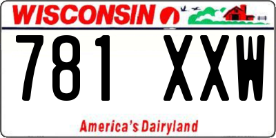 WI license plate 781XXW