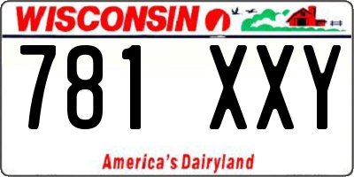 WI license plate 781XXY