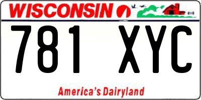 WI license plate 781XYC