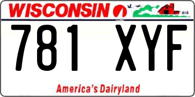 WI license plate 781XYF