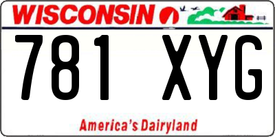 WI license plate 781XYG