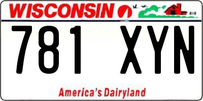 WI license plate 781XYN