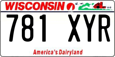 WI license plate 781XYR