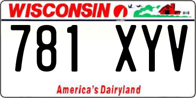 WI license plate 781XYV
