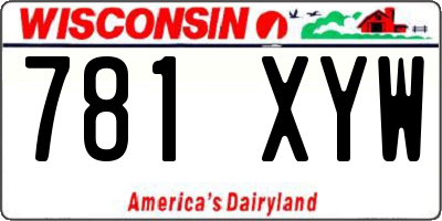 WI license plate 781XYW