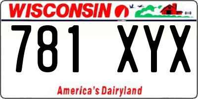 WI license plate 781XYX