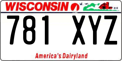 WI license plate 781XYZ