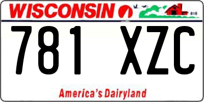 WI license plate 781XZC