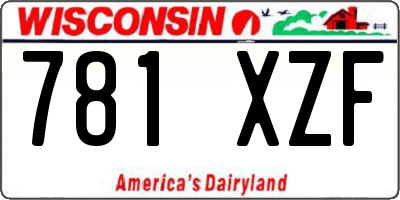 WI license plate 781XZF