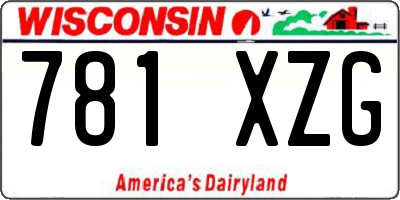 WI license plate 781XZG